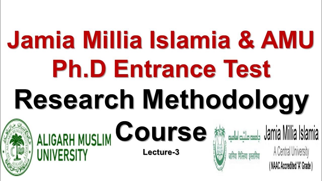 Jamia Millia Islamia University/AMU PhD Entrance Exam  2021-22 |Research Methodology Complete Course