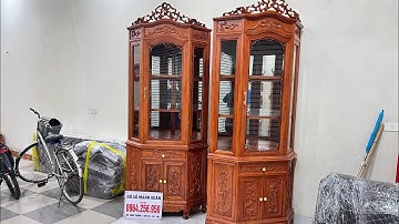 Tủ Góc 70 theo combo của a Hưng ở Quốc Oai - Hà Nội : Gỗ hương đá lắp đèn led đổi 3 màu