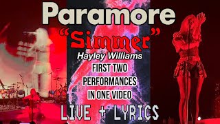 Paramore- “Simmer” (Hayley Williams) first two performances in one [live + lyrics]