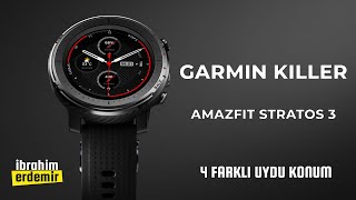 Xiaomi Amazfit Stratos 3 Bluetooth Nabız GPS Akıllı Saat -  inceleme Garmin Katili