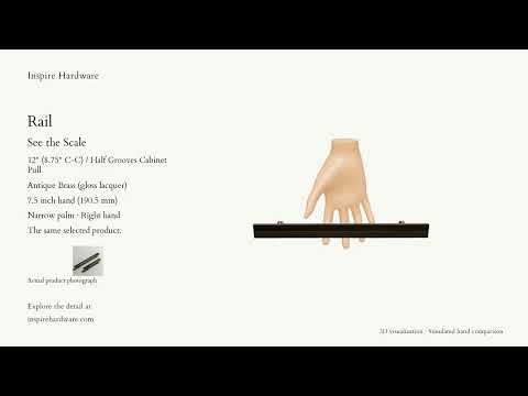Video preview: Rail, Antique Brass (gloss lacquer) / 12" (8.75" C-C) / Half Grooves