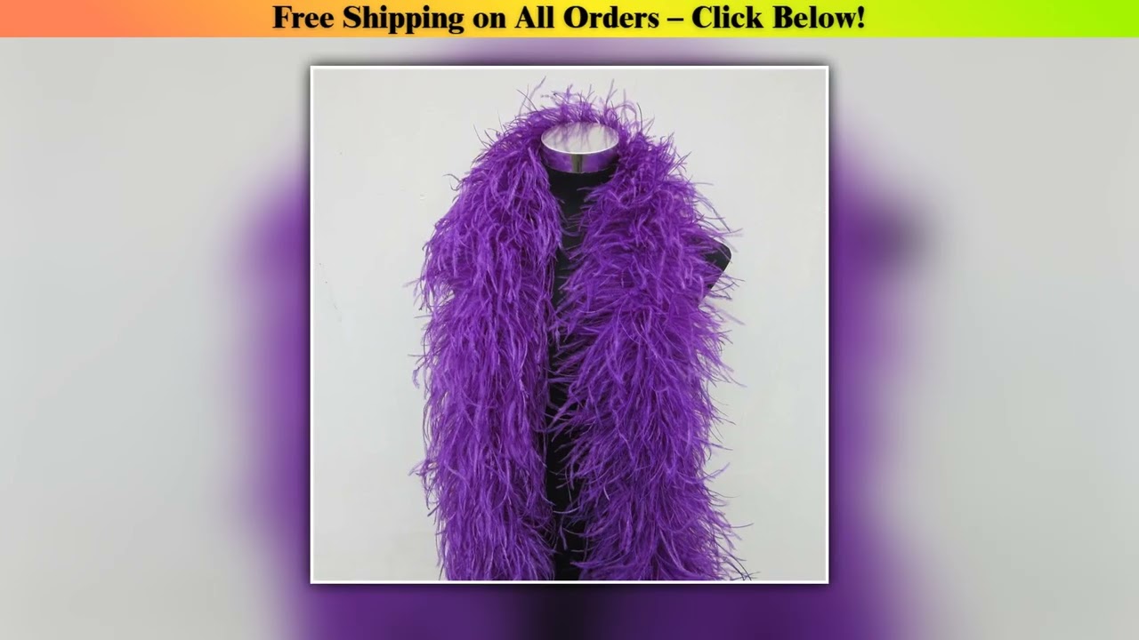 2 Meters purple ostrich feather boa Trims skirt Party/Costume fluffy ostrich feathers For Crafts