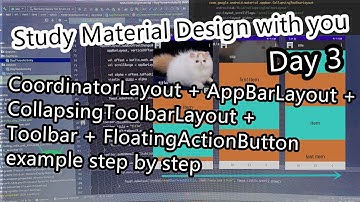 Android Material Design tutorial UI Day 3 Simple CoordinatorLayout CollapsingToolbarLayout example