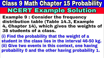 Class 9 NCERT Example 9 | Probability | NCERT | CBSE | Math | Chapter 15