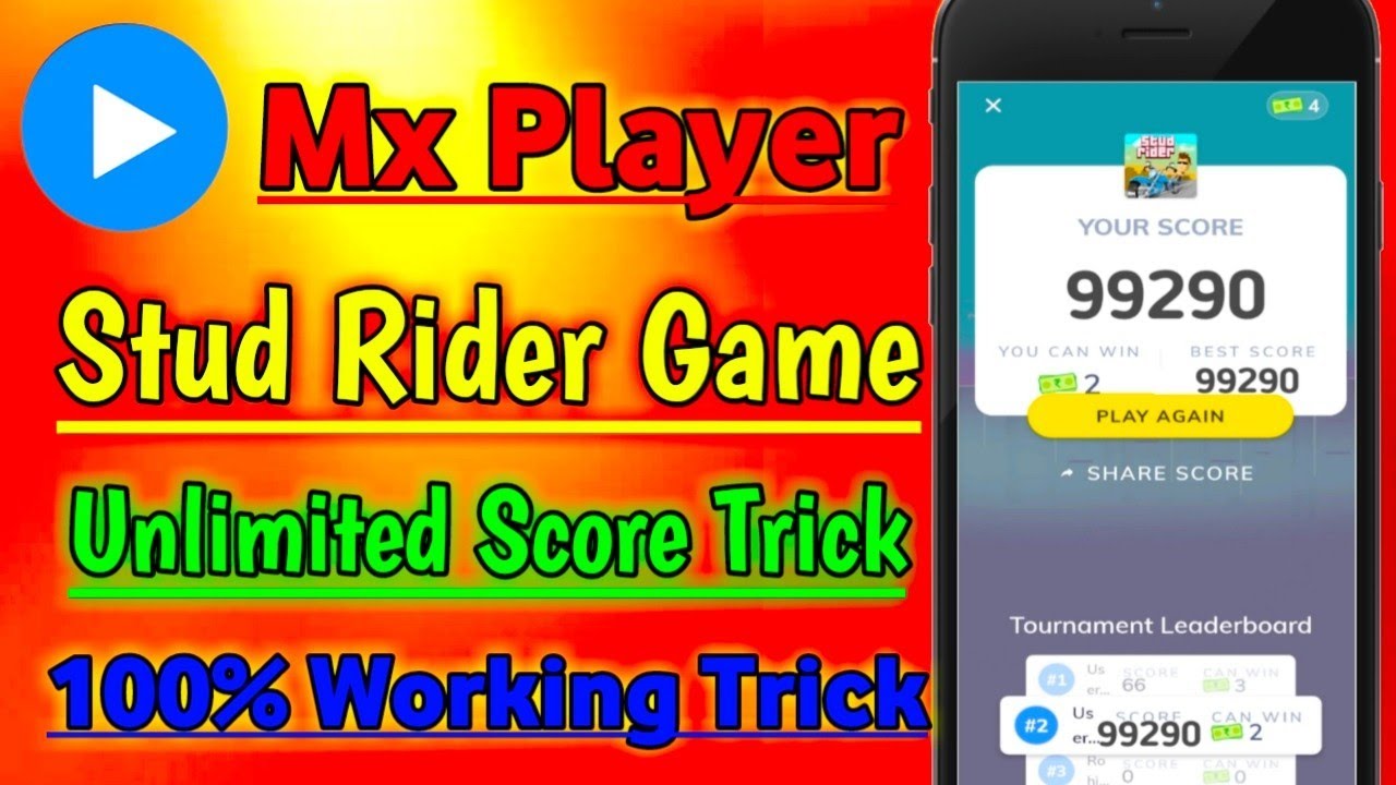 Mx Player Stud Rider Game Trick | Mx Player Unlimited Trick | Mx Player Stud Rider Unlimited Score