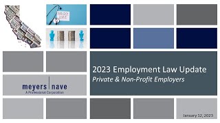 2023 Employment Law Update | Private Sector and Non-Profit Employers