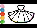 How To Draw a Beautiful Dress Drawing | Dress Drawing for Kids | Rainbow Dress Drawing for Kids