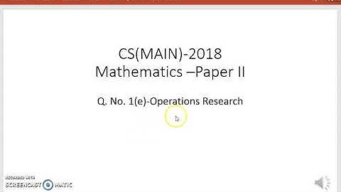 UPSC CS IAS MAIN SOLUTION 2018 Q. No.1e Mathematics Optional  Paper II OR FORMULATION OF THE PROBLEM