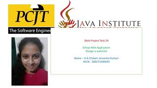 Web Project Task 24 | 1st Year | Semester 01 | Java Institute | Chalani Janeesha