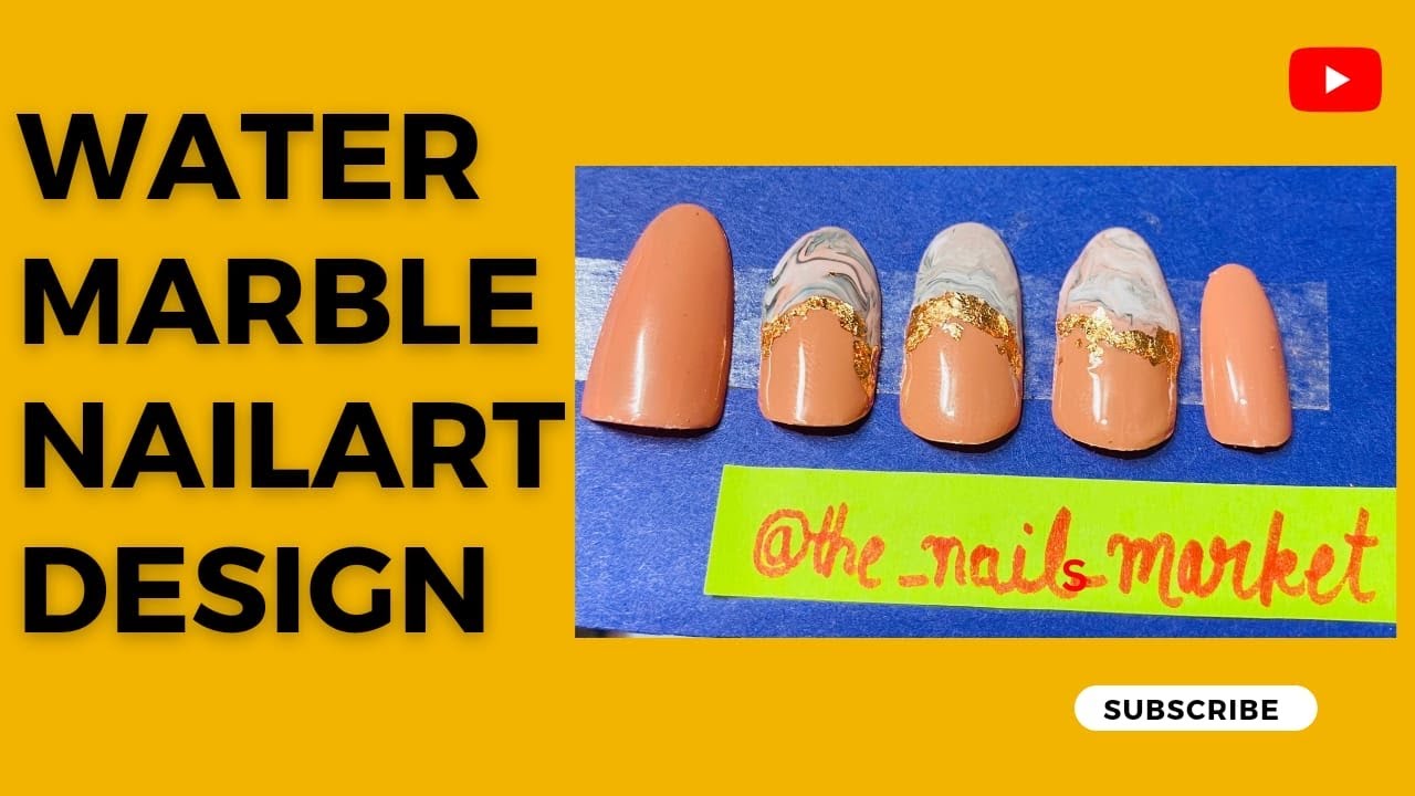 Water marble nailart design step by step Nail art designs Nail art