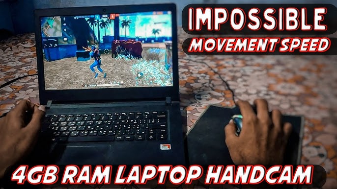 Government Laptop freefire Handcam Gameplay  part 3 - Rockram gaming - 4Gb  Ram Laptop player 