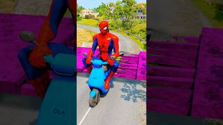 Funny Motorcycles Cars VS Bollard Spikec Pit and Hulk's Crush in BeamNG.drive