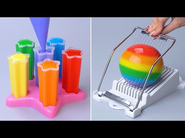 🌈 Satisfying Rainbow Cake Decorating For Any Occasion | Yummy Colorful Dessert Recipe class=