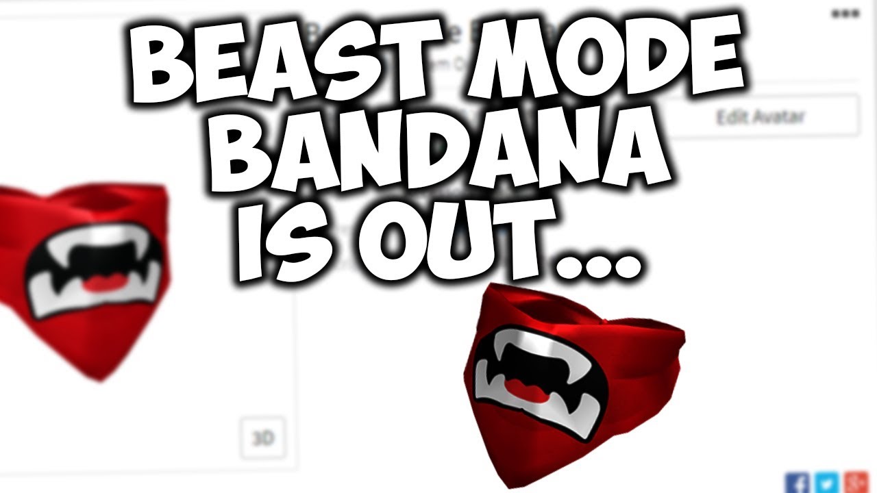 Beast Mode Bandana Is Out Youtube - roblox bandana mask