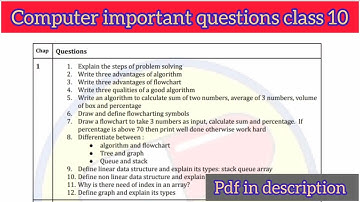Computer important questions class 10 | guess paper for sindh text book board karachi board