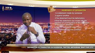 Defamation of Character on Facebook, Twitter etc: What Says the Law