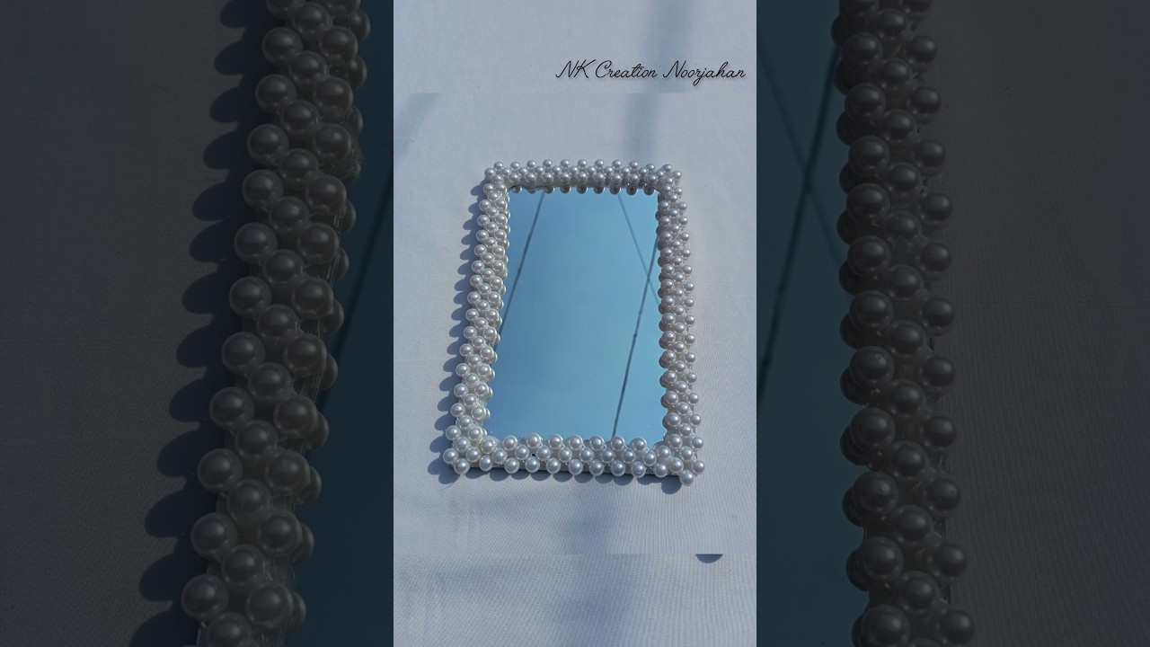 Pearl Mirror Decoration | Old Mirror Decor Idea 