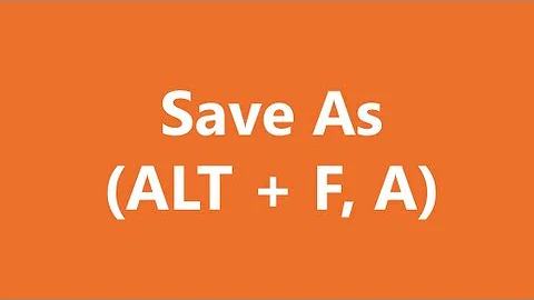 Excel Shortcuts - Save As