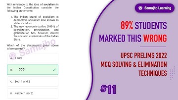 #11 | Indian Socialism Constitution | Prelims 2022 Solving & Elimination Techniques by Rohit Dagar