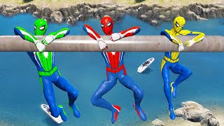 Rainbow Spiderman Ragdolls in GTA 5 (Compilation ) #9