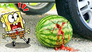 OMG!! Experiment Car vs Cracking Watermelon | Crushing Crunchy & Soft Things | WOA Doodland screenshot 1