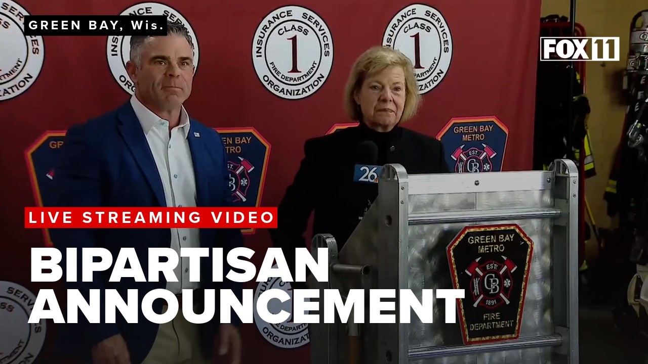Democrat Baldwin, Republican Wied appear together to tout money for new Green Bay fire station