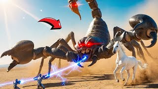 Download Lagu Cyborg Rescue Team Fights GIANT SCORPION to Save the Wild Horse 🦂🐎 MP3