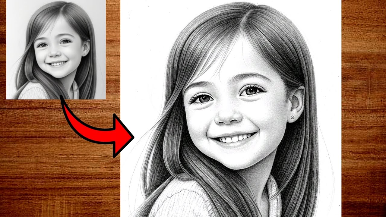 Little Girl Drawing Step By step 