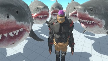 Mutant Goro VS 20 Mutant Megalodon-ARBS (Animal Revolt Battle Simulator)