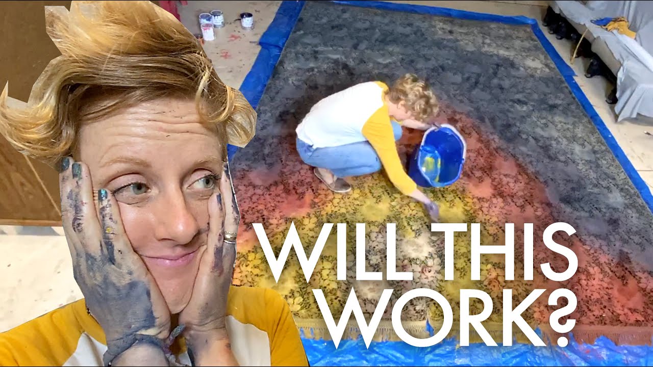 CHALK PAINTING A RUG : Adventuring Family of 11