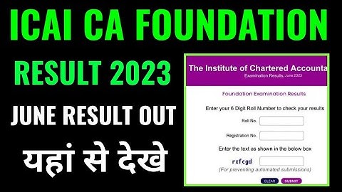 icai ca foundation June 2023 result kaise dekhe, how to check icai ca foundation june result 2023