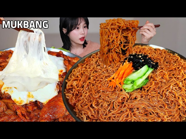 ASMR 신상 꿀조합🔥 배홍동막국수 치즈닭갈비 먹방 Spicy Cheese Stir-fried Chicken bibim noodles MUKBANG