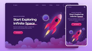 Responsive Website Using HTML CSS & JavaScript | Space Website Profile
