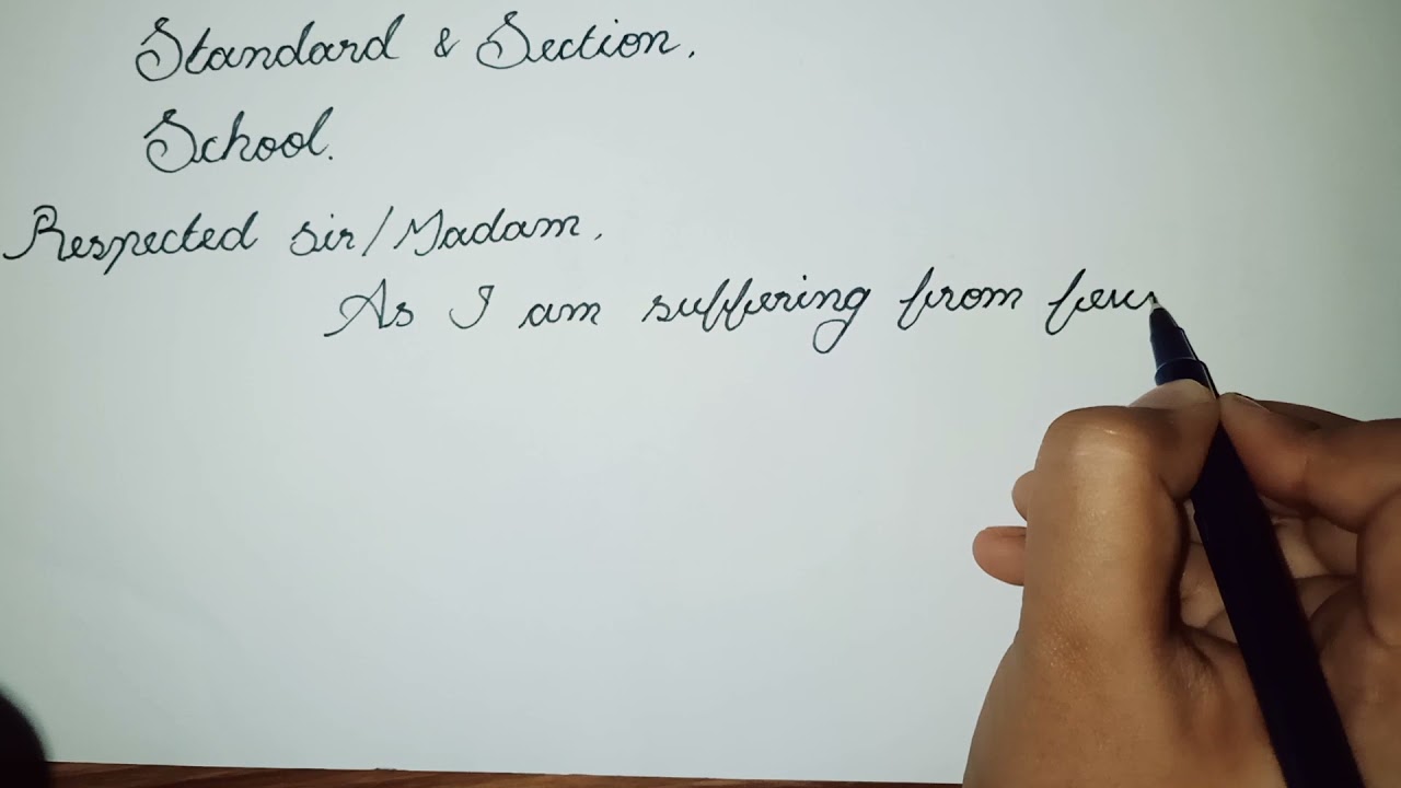 letter writing/school leave letter writing in neat and good cursive handwriting/simple leave letter