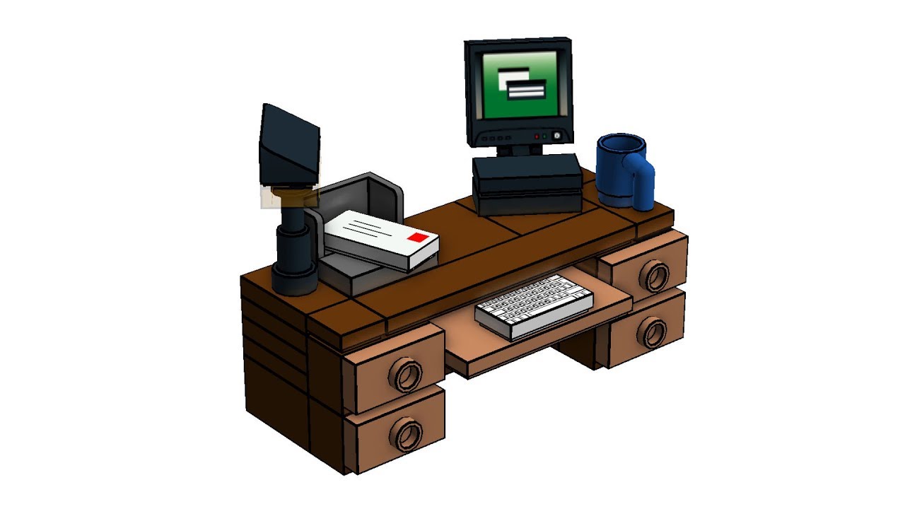 Lego Simple Bureau Einfaches Buro Simple Office Moc Youtube