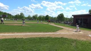 Justin MacPherson With An RBI Bunt Single Vs Burnt Hills & Gets To 2nd