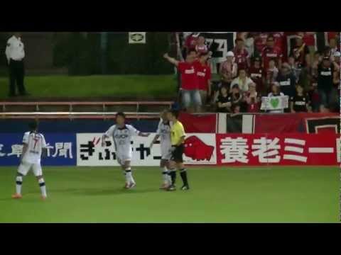 2012.08.19 FC岐阜vsファジアーノ岡山　川又選手の決勝ゴール