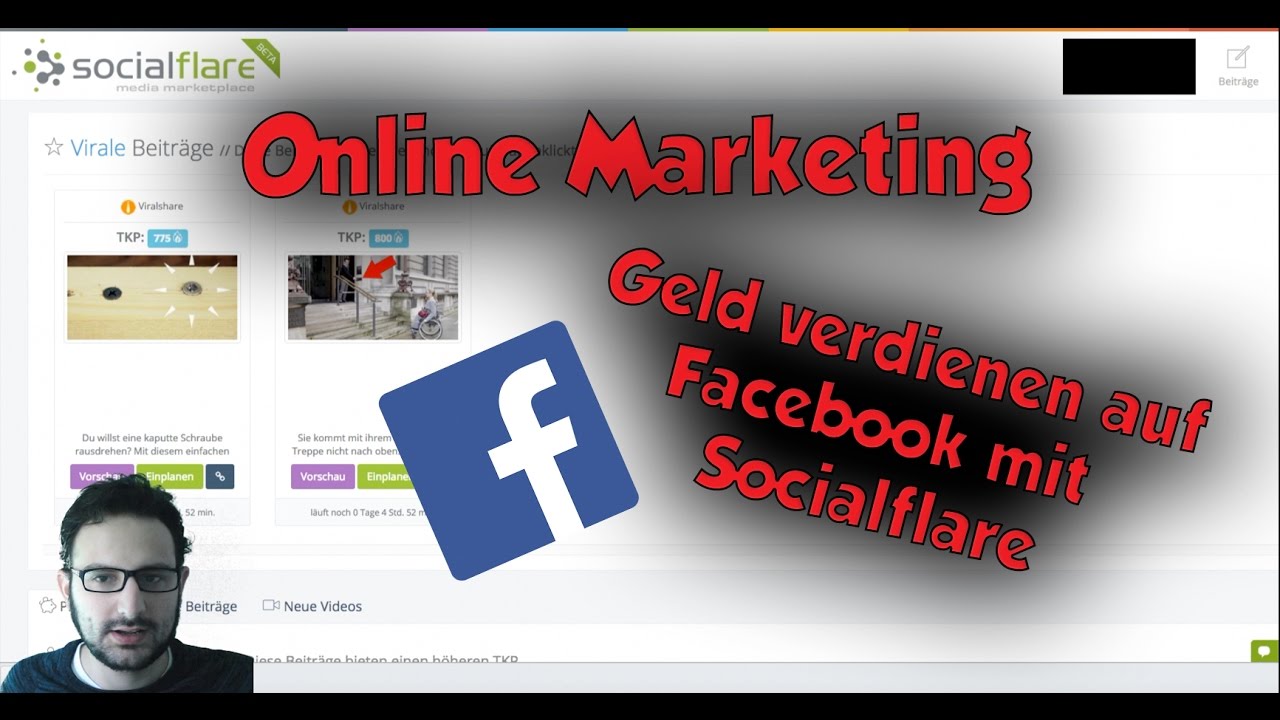 Mit Facebook Geld verdienen über Socialflare YouTube