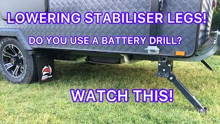 RED CENTRE CARAVAN - LOWERING STABILISER LEGS WITHOUT STRIPPING THE MECHANISM | SEPS ADVENTURES