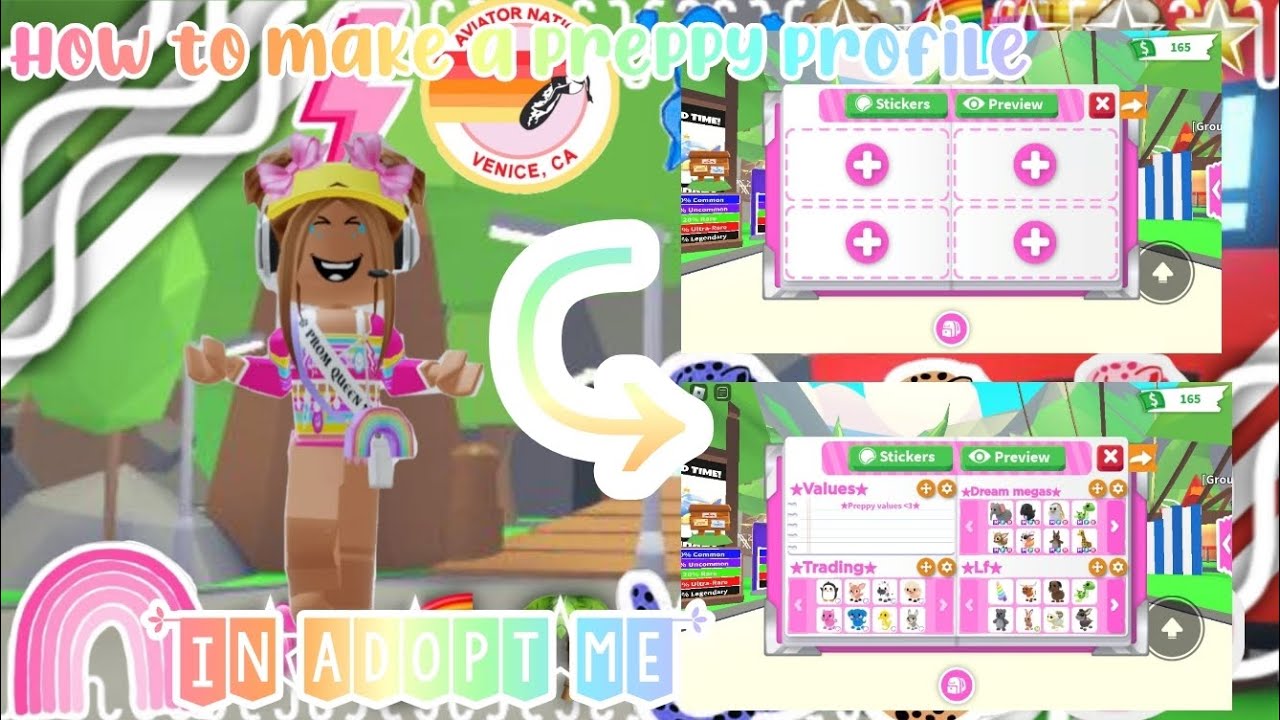 How to make the new profile in adopt me preppy! 🏐🌈 ️⭐️ - YouTube