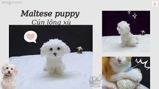 Maltese dog amigurumi crochet tutorial | realistic dog pattern | móc chú cún lông xù | nicrochet