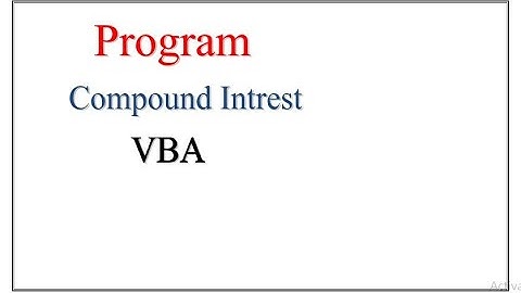 #ITI #COPA #VBA Compound interest in VBA in Excel in hindi