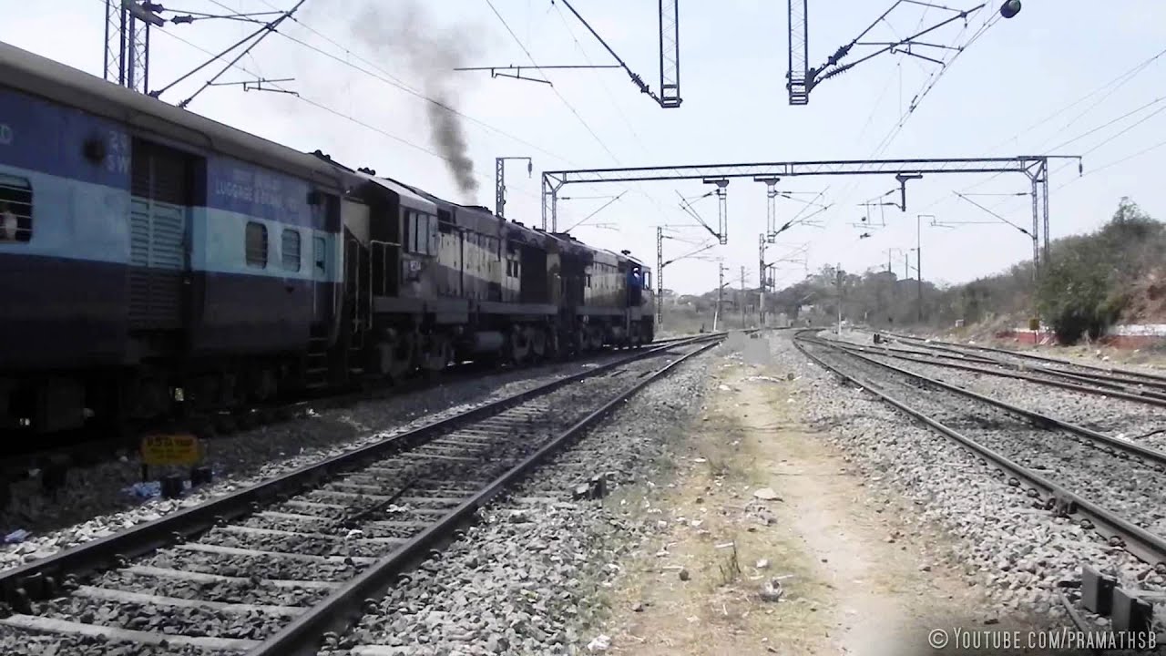 Softly chugging Itarsi WDM3a Twins with Karnataka Express exits BYPL