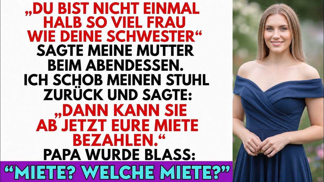 Meine Mutter sagte es mitten beim Abendessen, als wäre es das Selbstverständlichste der Welt: „Du bist nicht einmal halb so viel Frau wie deine Schwester.“ Ich hatte jahrelang geschwiegen, hatte...