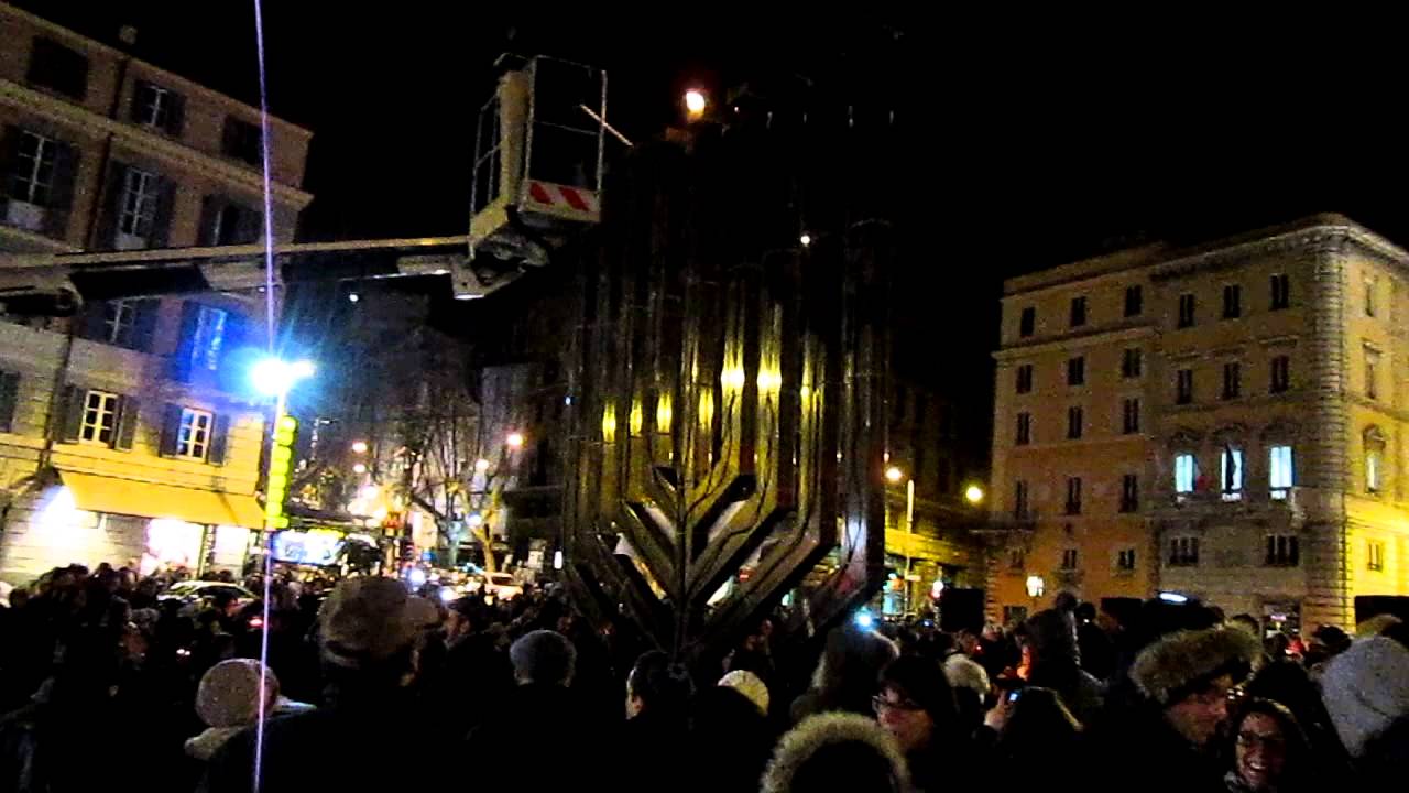 Menorah Lighting Ceremony At Piazza Barberini In Rome YouTube