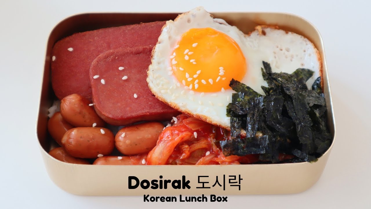 Dosirak Korean Lunch Box Contain Steamed Rice with Gyeranmari