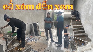 Cả Xóm đến xem ốp đá bậc cầu thang # kỹ thuật ốp đá cầu thang nhà gác LỬNG đẹp!