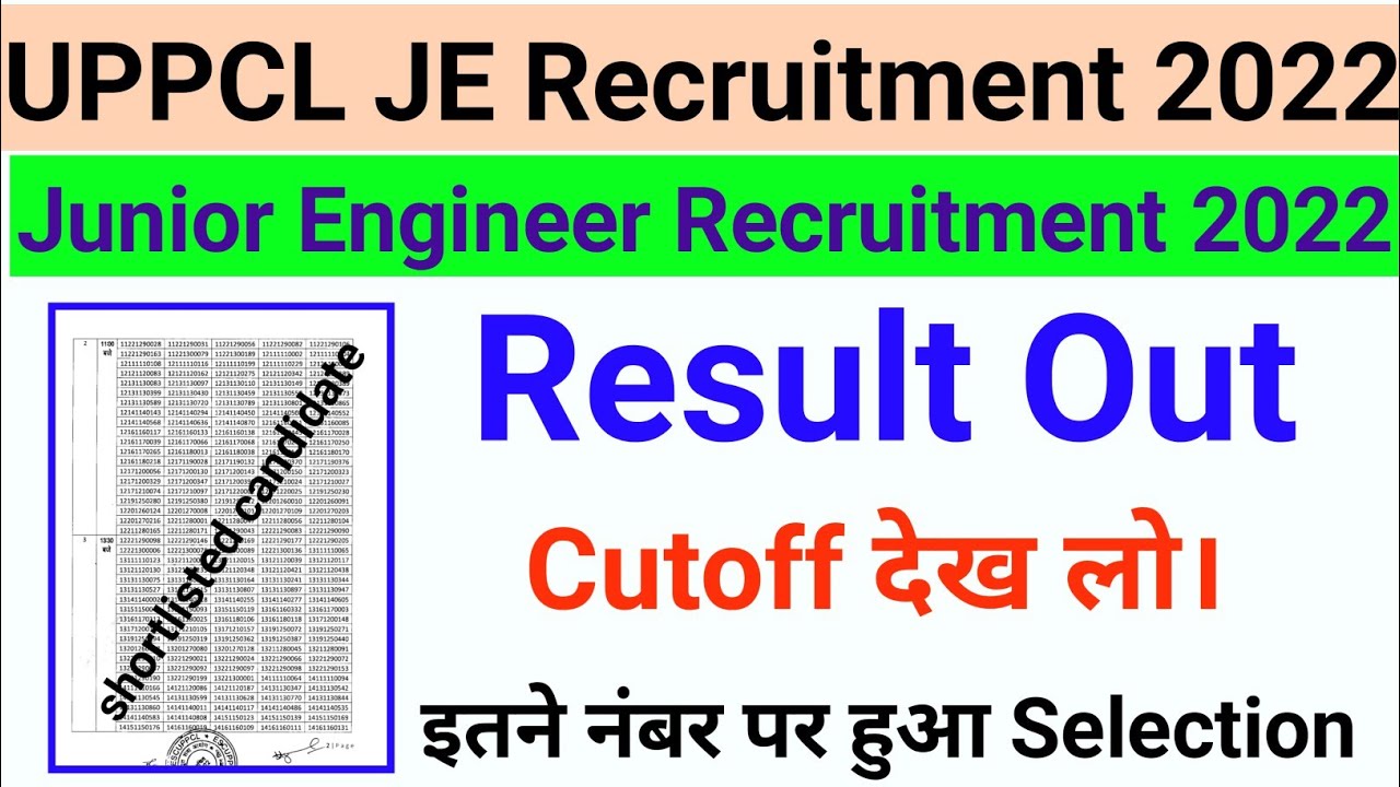 UPPCL JE Result 2022 आ गया। UPPCL JE 2022 Cutoff | UPPCL JE 2022 Merit list | UPPCL JE Result out ||