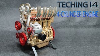 Assembling - Teching I4 4-Cylinder Car Engine Model Full Metal