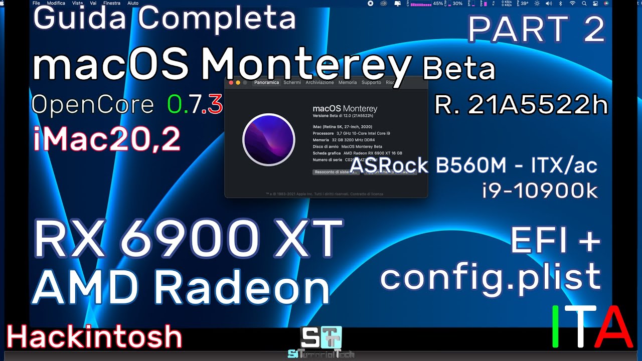 HACKINTOSH - macOS Monterey Beta - RX 6900 XT + ASrock B560M-ITX + i9 ...
